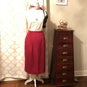[Pendelton] Pencil Skirt -  Dark Red - Mad Men